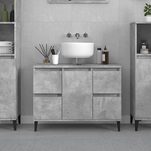VidaXL Wastafelkast 80x33x60 cm bewerkt hout betongrijs