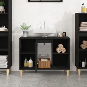 VidaXL Wastafelkast 80x33x60 cm bewerkt hout zwart
