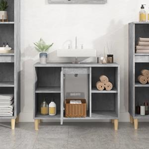 VidaXL Wastafelkast 80x33x60 cm bewerkt hout betongrijs