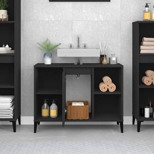 VidaXL Wastafelkast 80x33x60 cm bewerkt hout zwart