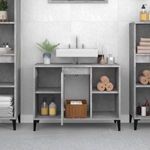 VidaXL Wastafelkast 80x33x60 cm bewerkt hout betongrijs