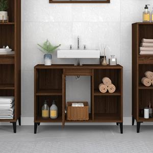 VidaXL Wastafelkast 80x33x60 cm bewerkt hout bruin eikenkleur