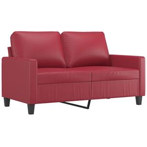 VidaXL 2-delige Loungeset met kussens kunstleer wijnrood