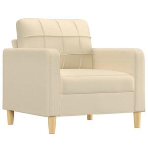 VidaXL 4-delige Loungeset met kussens stof crèmekleurig