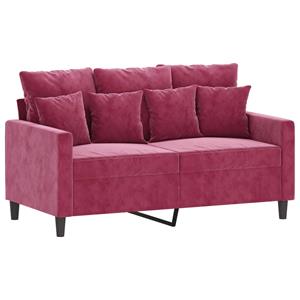 VidaXL 2-delige Loungeset met kussens fluweel wijnrood