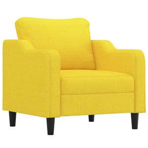 vidaXL 4-delige Loungeset met kussens stof lichtgeel