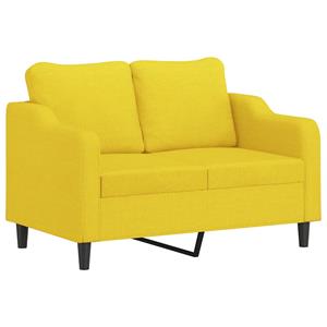 vidaXL 2-delige Loungeset met kussens stof lichtgeel