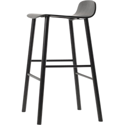 Profoli Flusso houten barkruk - 65 cm hoog - Zwart gebeitst