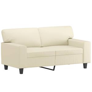 VidaXL 2-delige Loungeset met kussens kunstleer crèmekleurig