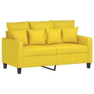VidaXL 3-delige Loungeset met kussens stof lichtgeel
