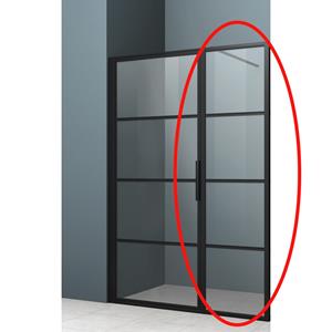 Lacus Vast Paneel voor Nisdeur  Tremiti 35x200 cm Mat Zwart Aluminium Profiel 