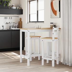 VidaXL Barstoelen 2 st massief grenenhout wit