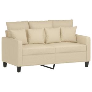 VidaXL 2-delige Loungeset met kussens stof crèmekleurig