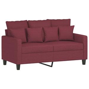 VidaXL 2-delige Loungeset met kussens stof wijnrood