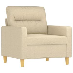 VidaXL 4-delige Loungeset met kussens stof crèmekleurig