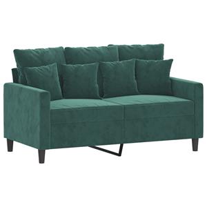 VidaXL 2-delige Loungeset met kussens fluweel donkergroen