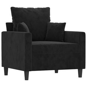 VidaXL 3-delige Loungeset met kussens fluweel zwart