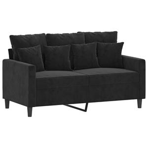 VidaXL 2-delige Loungeset met kussens fluweel zwart
