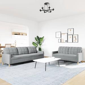 VidaXL 2-delige Loungeset stof lichtgrijs
