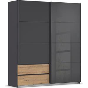 Rauch Schuifdeurkast Kleiderschrank Schrank Garderobe ELARA Glastür/Grauspiegel