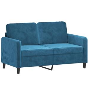 vidaXL 3-delige Loungeset met kussens fluweel blauw