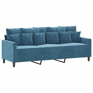 vidaXL 4-delige Loungeset met kussens fluweel blauw