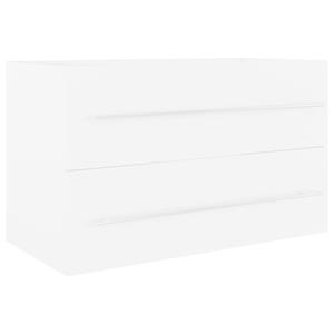 VidaXL Wastafelkast met ingebouwde wastafel spaanplaat wit