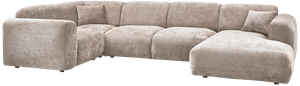 Cloud hoekbank links geweven chenille naturel