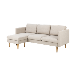 Lisomme Jelle 2-zits hoekbank beige - met verstelbare chaise longue - 201 cm