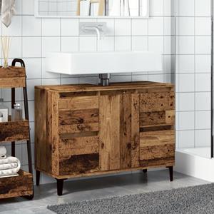 VidaXL Wastafelkast 80x33x60 cm bewerkt hout oud houtkleurig