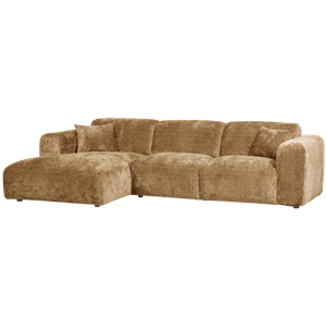 WOOOD Cloud Chaise Longue Links Geweven Chenille Honing Geel