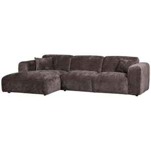 WOOOD Cloud Chaise Longue Links Geweven Chenille Warm Bruin