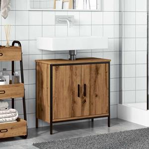 VidaXL Wastafelkast 60x30x60 cm bewerkt hout artisanaal eikenkleurig