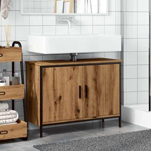 VidaXL Wastafelkast 80x30x60 cm bewerkt hout artisanaal eikenkleurig