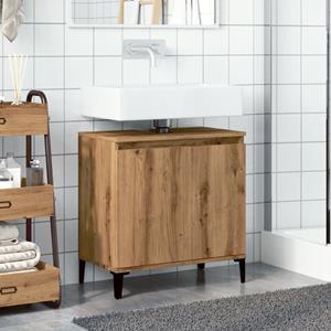 VidaXL Wastafelkast 58x33x60 cm bewerkt hout artisanaal eikenkleur