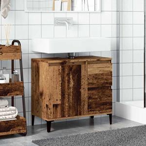 VidaXL Wastafelkast 65x33x60 cm bewerkt hout oud houtkleurig