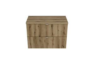 Comad Nova Oak wastafelonderkast 80x40cm eiken met 2 lades en toppaneel