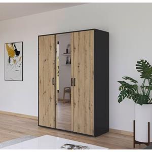 Drehtürenschrank  Yarm ¦ grau ¦ Maße (cm): B: 140 H: 194  - Möbel Kraft