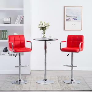 vidaXL Barstoelen 2 st kunstleer rood