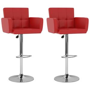 vidaXL Barstoelen 2 st kunstleer rood