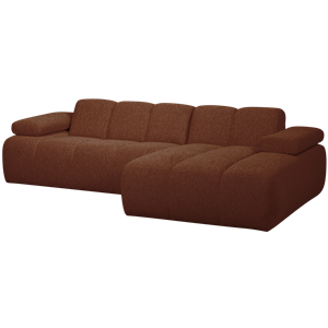 WOOOD-collectie Mojo Chaise Longue Rechts Boucle Roest Bruin Melange