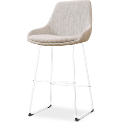 Nolon Nino-Isa barkruk beige gemêleerd - wit onderstel - 75 cm