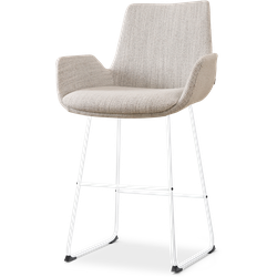 Nolon Nino-Eef barkruk beige gemêleerd - wit onderstel - 65 cm