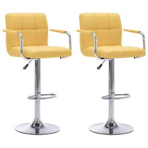 vidaXL Barstoelen 2 st stof geel