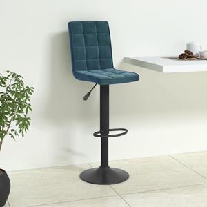 vidaXL Barkruk fluweel blauw
