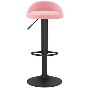 vidaXL Barkruk fluweel roze