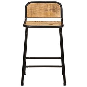 vidaXL Barkrukken 2 st 46x35,5x70 cm massief hout ruw mangohout