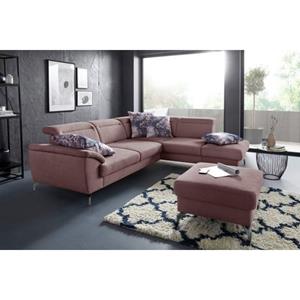 Sit&more Hoekbank Percy L-vorm 12 cm poothoogte, zitdiepteverstelling, naar keuze in 2 pootkleuren
