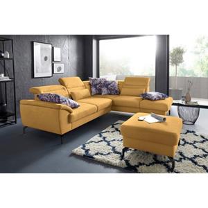 Sit&more Hoekbank Percy L-vorm 15 cm poothoogte, zitdiepteverstelling, naar keuze in 2 pootkleuren