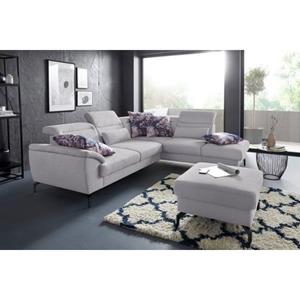 Sit&more Hoekbank Percy L-vorm 15 cm poothoogte, zitdiepteverstelling, naar keuze in 2 pootkleuren